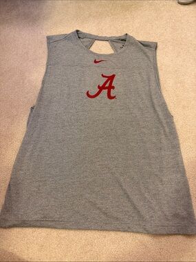 Nike Alabama Gray Sleeveless Tank with Crimson Tide  'A' Logo XL women’s
